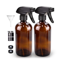 16 oz amber glass spray bottles with silicone sleeve Trigger sprayer for Cleaning Products